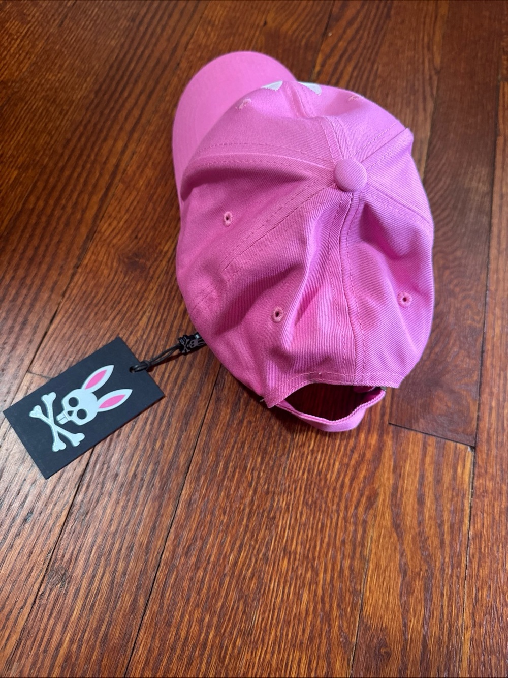 Pink Baseball Cap with Bunny Skull Logo psycho bunny - Picture 2 of 4